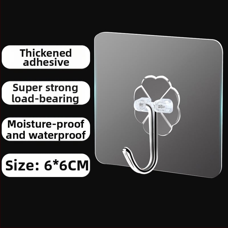 Plastični zidni vješak s višerednim kukicama za kuhinju, bez bušenja, bez tragova instalacije