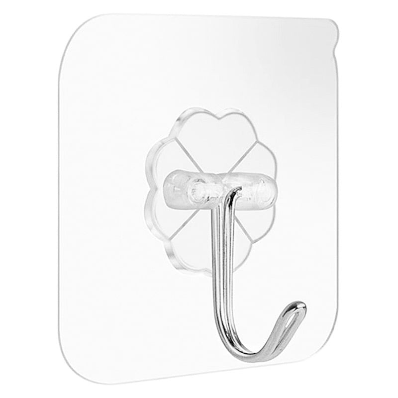 Plastični zidni vješak s višerednim kukicama za kuhinju, bez bušenja, bez tragova instalacije