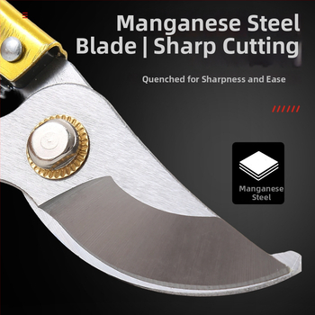 Vrtne škare s opružnim mehanizmom, više tipova, štedljiv dizajn za podrezivanje grubih grana voćaka, ručne, s zakrivljenom glavom