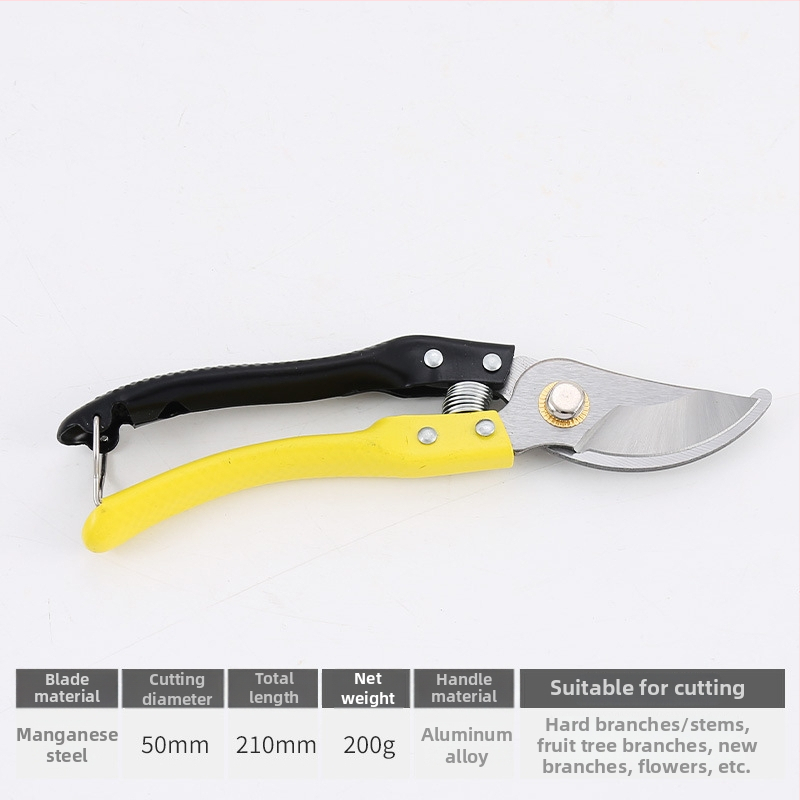 Vrtne škare s opružnim mehanizmom, više tipova, štedljiv dizajn za podrezivanje grubih grana voćaka, ručne, s zakrivljenom glavom