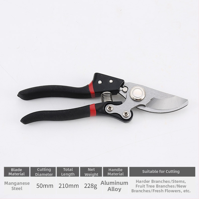 Vrtne škare s opružnim mehanizmom, više tipova, štedljiv dizajn za podrezivanje grubih grana voćaka, ručne, s zakrivljenom glavom