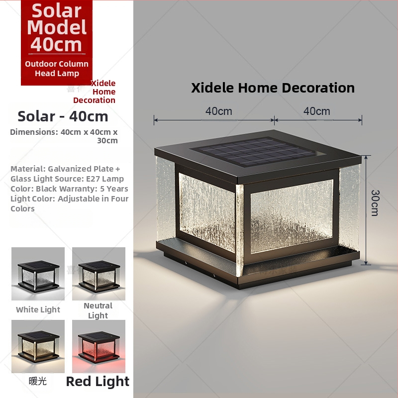 Solárne LED svietidlo na stĺp – vonkajšie IP65, 20W, 220V, diaľkové ovládanie