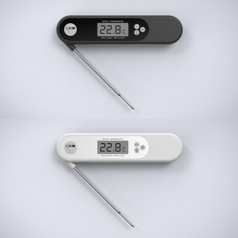 Digitalni kuhinjski termometar s velikim podsvijetljenim zaslonom, sklopni za BBQ i vodu, višenamjenski