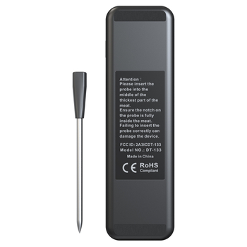 Хранителен термометър с Bluetooth, Smart App и цифров дисплей; точност на температурата 1°C/1.8°F; скорост на измерване 0.6 s; сонда от 304 неръждаема стомана