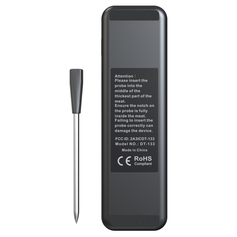Хранителен термометър с Bluetooth, Smart App и цифров дисплей; точност на температурата 1°C/1.8°F; скорост на измерване 0.6 s; сонда от 304 неръждаема стомана