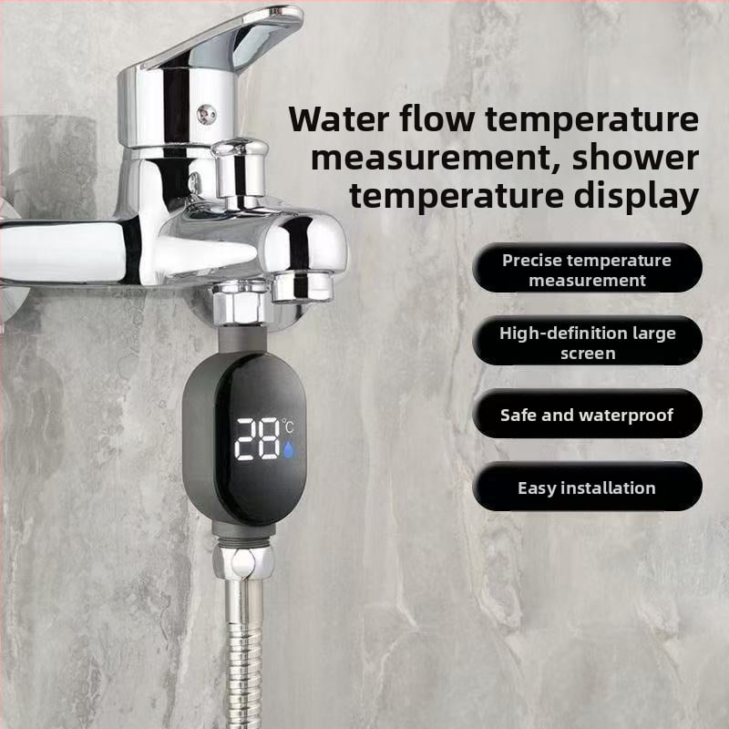 Sprchový teploměr s displejom teploty — pre bábätká, deti, seniorov a tehotné ženy, 1 ks