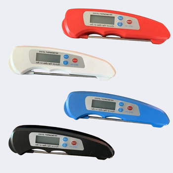 Сгъваем прахоустойчив термометър за храна с резолюция 0.1°C, LCD дисплей и захранване с батерия, подходящ за кухня, печене, масла, мляко, барбекю и вода