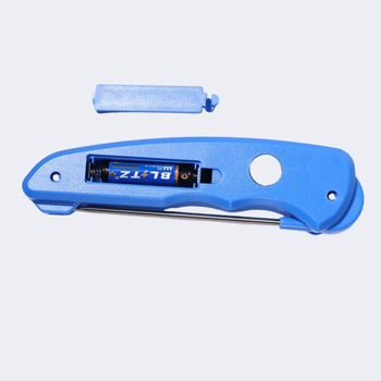 Сгъваем прахоустойчив термометър за храна с резолюция 0.1°C, LCD дисплей и захранване с батерия, подходящ за кухня, печене, масла, мляко, барбекю и вода