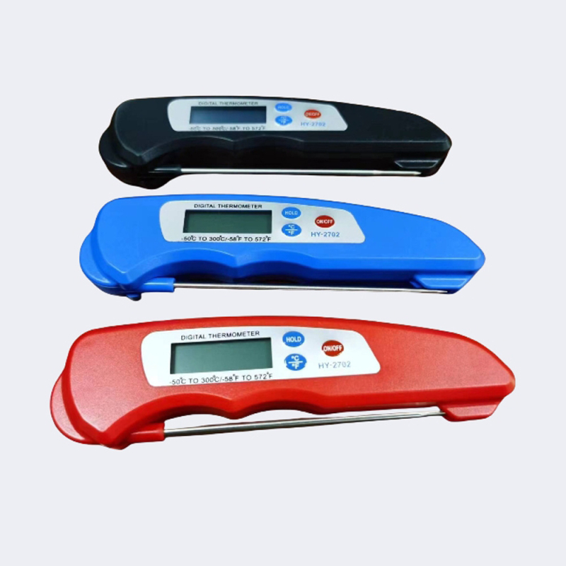 Сгъваем прахоустойчив термометър за храна с резолюция 0.1°C, LCD дисплей и захранване с батерия, подходящ за кухня, печене, масла, мляко, барбекю и вода