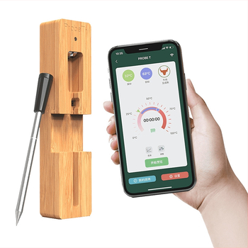 Безжичен Bluetooth термометър за барбекю с мобилно приложение – водоустойчив термометър за месо за фурна, резолюция 1°