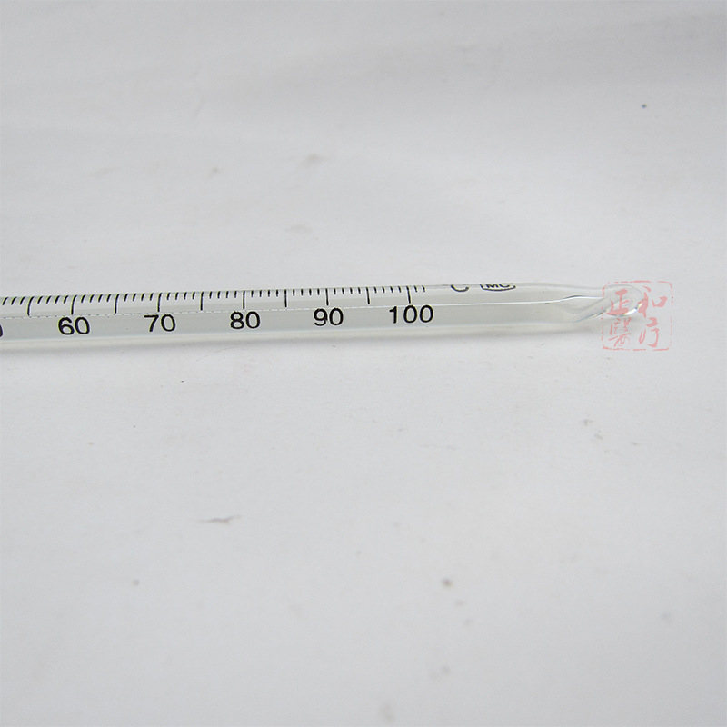 Термометър със стъклена пръчка, живак, 100-градусова скала – ZH, Китай, опаковка 50 бр.
