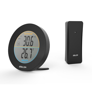 Baldr vezeték nélküli kör alakú belső hőmérő LCD kijelzővel és adóval, -30°C-tól +60°C-ig
