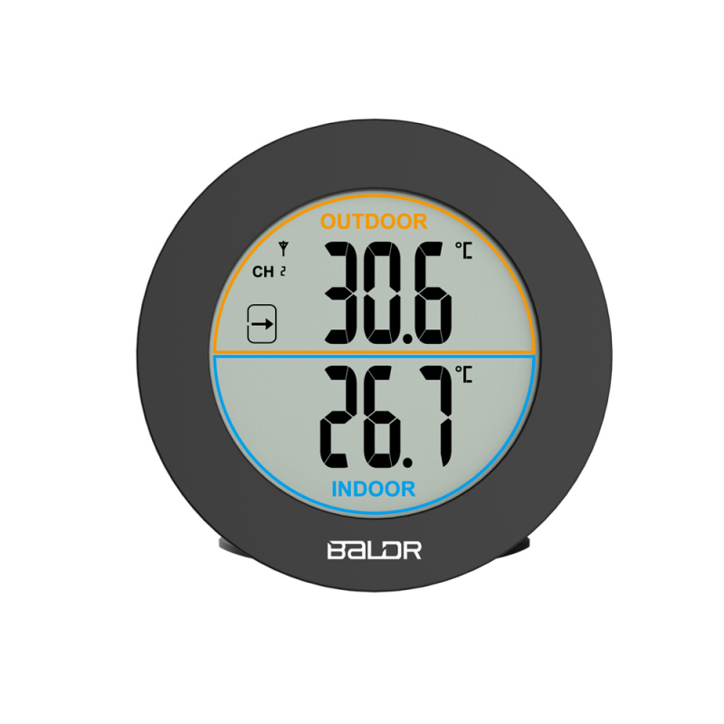 Baldr vezeték nélküli kör alakú belső hőmérő LCD kijelzővel és adóval, -30°C-tól +60°C-ig