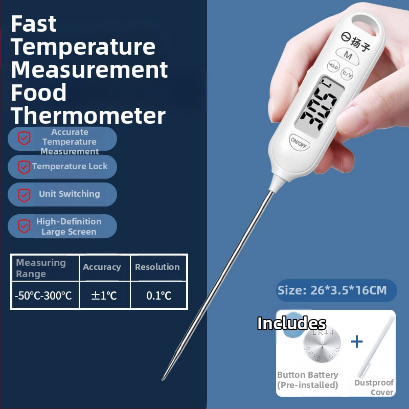 Konyhai szondás hőmérő – méri a víz, tej és olaj hőmérsékletét – nagy pontosság, gyors reakció, sütéshez