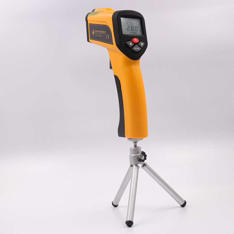 Infracrveni termometar HTI HT-6899 za industrijsku upotrebu sa stativom, raspon -50 do 2200°C, odziv 150 ms, 9V baterija