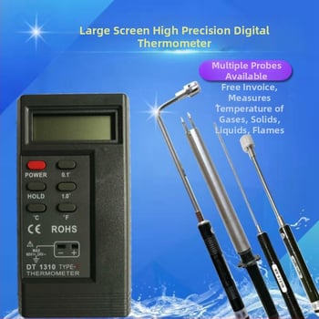 DT1310 Kontaktuális felületi ponthőmérő, digitális elektronikus mérőműszer, hőmérséklet-tartomány 1300, páratartalom pontossága 3%