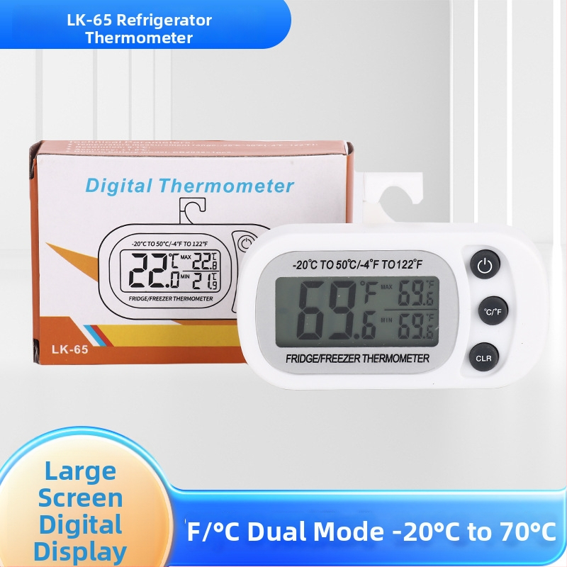 Domáci inteligentný teplomer do chladničky s veľkou obrazovkou, elektronický digitálny teplomer pre chladničku a mrazničku, presnosť merania 1.0°C, rozlíšenie 0.1°C, 100 ks v krabici
