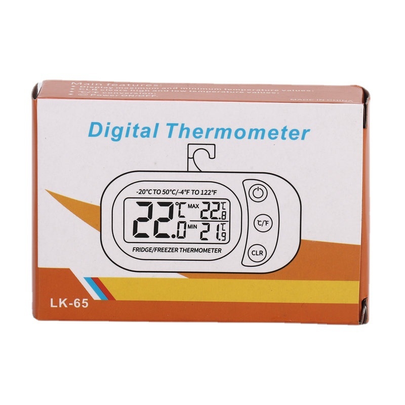 Otthoni intelligens hűtőszekrény hőmérő nagy kijelzővel, elektronikus digitális hőmérő hűtő és fagyasztó számára, pontosság 1,0°C, felbontás 0,1°C, 100 db/csomag