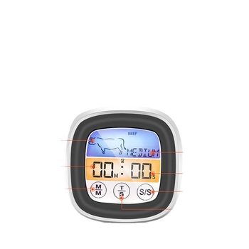 Olajhőmérő rozsdamentes acél szondával, digitális kijelző, időzítő, nagy pontosságú, konyhai sütéshez