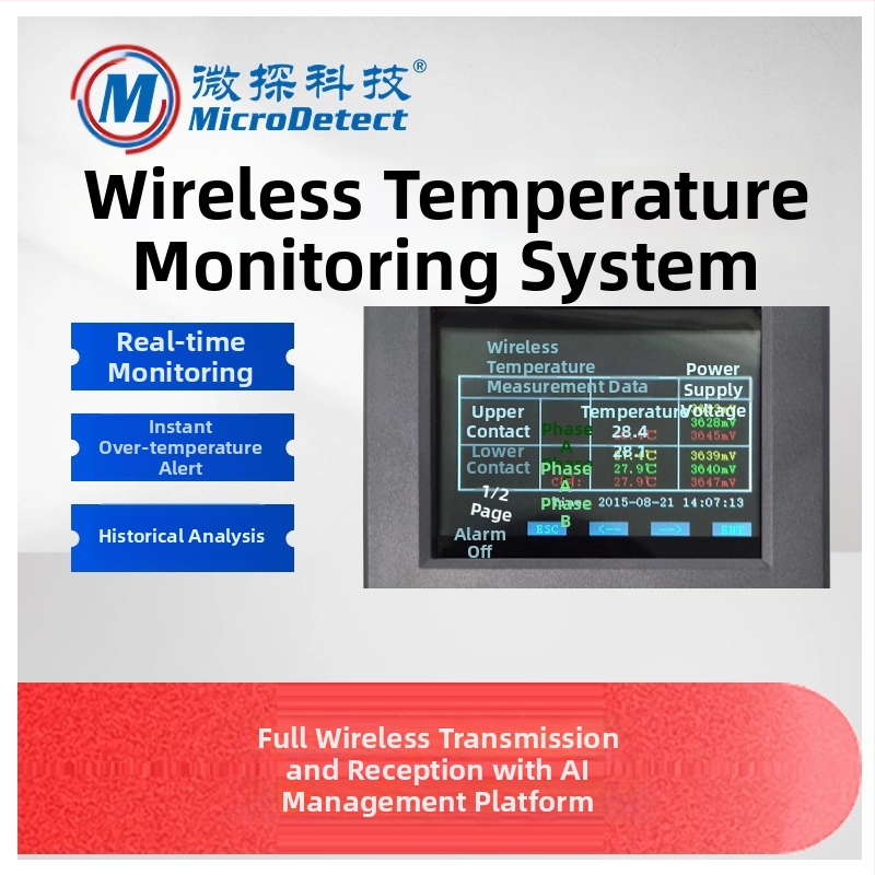 WX-AT03 Безжичен инфрачервен термометър за шкафове за прекъсвачи, деветточково измерване на температурата, индустриално оборудване