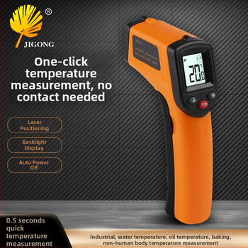 Infračervený teplomer, ručný, priemyselné použitie v kuchyni, rozsah -50 °C až 400 °C