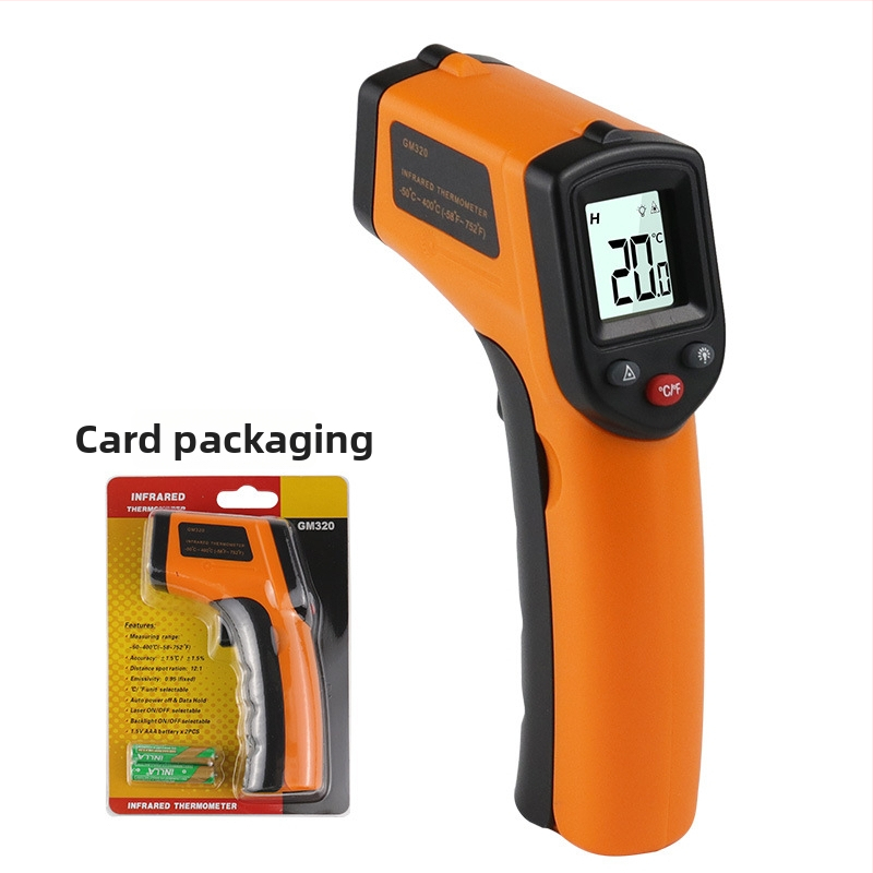 Infračervený teplomer, ručný, priemyselné použitie v kuchyni, rozsah -50 °C až 400 °C