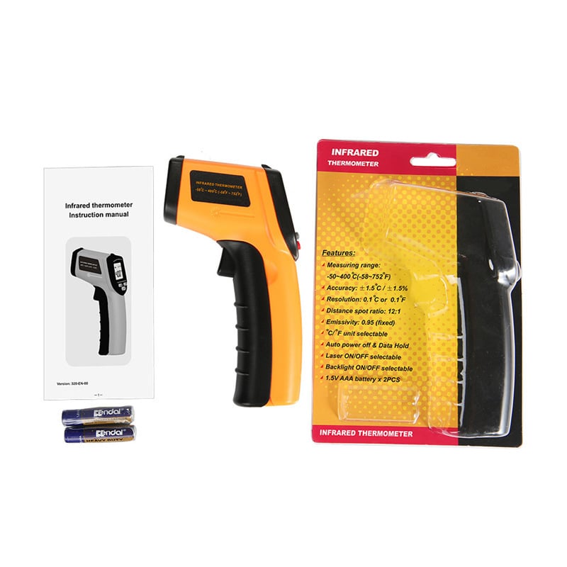 Benetech Hjx22011 инфрачервен термометър, телесен термометър, LCD дисплей, време за реакция 0,5 s