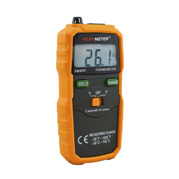 PEAKMETER PM6501 termometar s termoparom, industrijski kontaktni termometar, digitalni zaslon, visoka preciznost, -50…600 °C, točnost ±0.5%+1 °C, rezolucija 0.1 °C