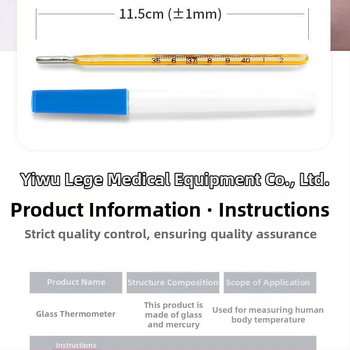Trojuholníkový sklenený teplomer s ústnou a podpazušnou teplotou, pre deti a dospelých, lekárska trieda, domáce použitie