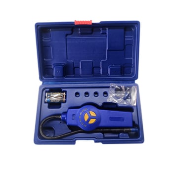 DSA-200 halogén szivárgásdetektor levegőhöz, mérési tartomány 0–50°C, működik az 2x AA elemmel