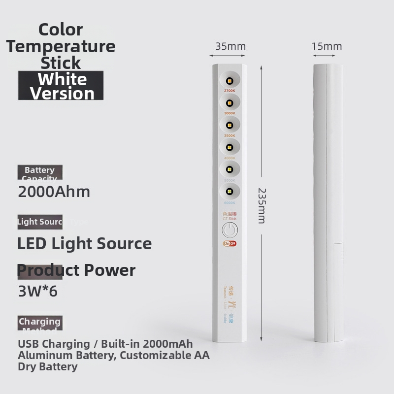 Prenosný merací prístroj teploty farby s LED svetlom, CRI ≥95, napätie ≤36V, tlačidlový spínač, plastové puzdro