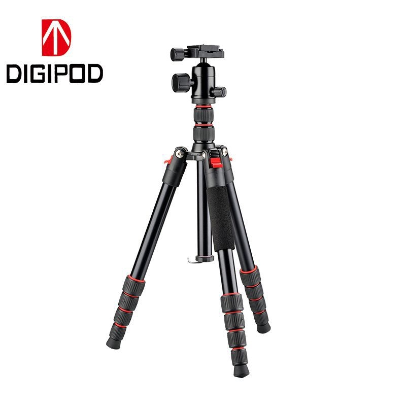 Trepied profesionall din aluminiu pentru fotografie și streaming pe telefon cu monitorizare a temperaturii și suport pentru proiector (Încărcare maximă 15 kg; Înălțime de lucru 1570 mm; Diametru tub 25 mm; 4 secțiuni; Greutate 1.37 kg)