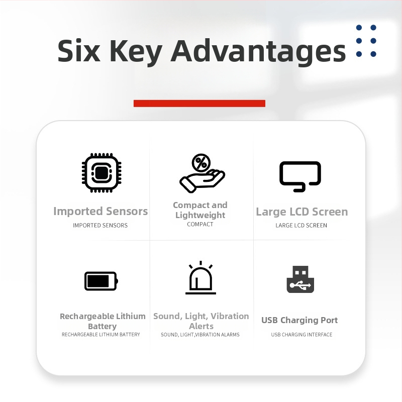 Xun lei Prenosný priemyselný detektor plynov pre oxid uhoľnatý, kompaktného formátu