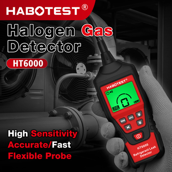 HT6000 modell, hűtőközeg-szivárgásdetektor halogénezett szénhidrogénekhez klímaberendezésekhez, 16–200 ppm tartomány, 3.7V újratölthető akkumulátor