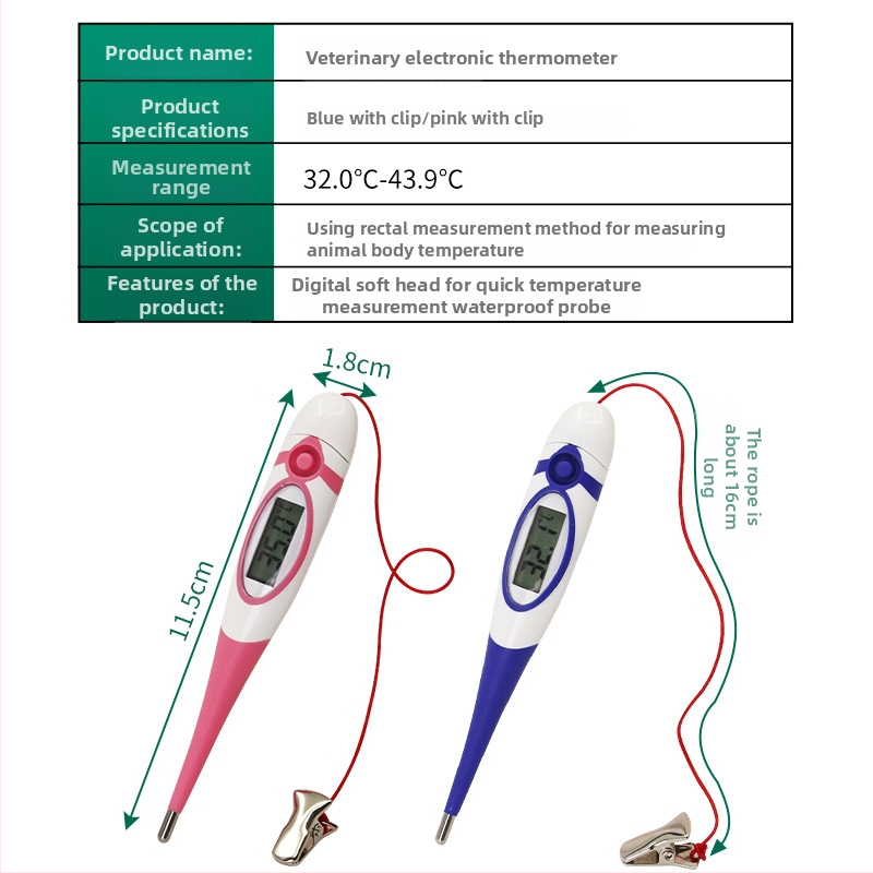 Veterinárny teplomer pre prasa, dobytok a ovce - digitálny, pre chov zvierat