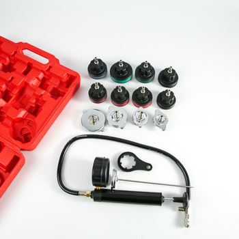 Vízkészlet szivárgásdetektor készlet, 14 darabos készlet, víztartály nyomásmérő, műanyag kialakítás, autójavító eszköz