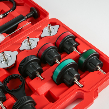 Vízkészlet szivárgásdetektor készlet, 14 darabos készlet, víztartály nyomásmérő, műanyag kialakítás, autójavító eszköz