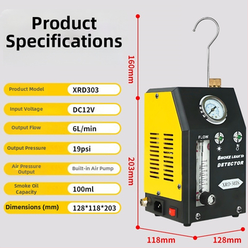 Automobilový detektor dymu – diagnostický nástroj na úniky, model 02, pôvod: Čína, určené pre opravy automobilov, cezhraničný export