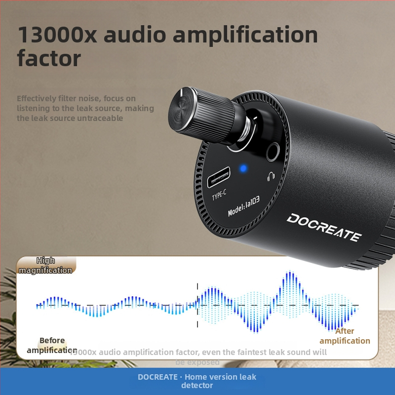 Detektor úniku vody z potrubia s prenosným zosilňovačom zvuku pre vodovodné potrubie a podlahové vykurovanie – presnosť