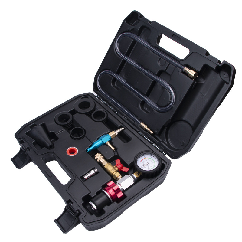 Speciális eszköz antifagyasztó cseréhez: vákuumos töltő, detektor a hűtőközeg szivárgására és nyomáspróba készlet; Márka Qian Sheng; Anyag: ötvözet acél; Tömeg: 5,6 kg; Alkalmazás: autójavítás