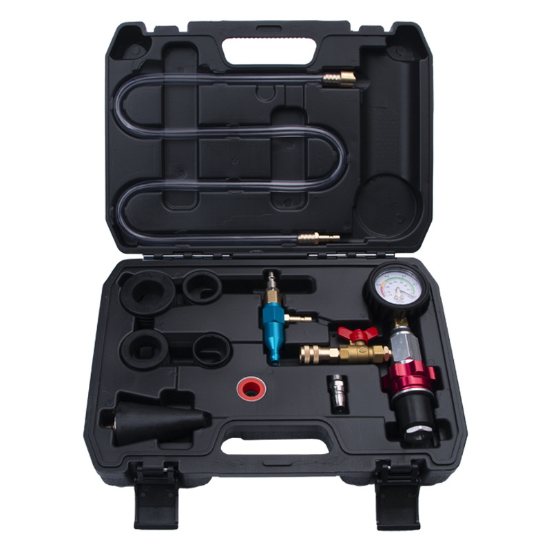 Speciális eszköz antifagyasztó cseréhez: vákuumos töltő, detektor a hűtőközeg szivárgására és nyomáspróba készlet; Márka Qian Sheng; Anyag: ötvözet acél; Tömeg: 5,6 kg; Alkalmazás: autójavítás