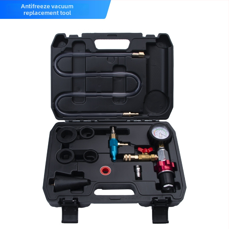 Speciális eszköz antifagyasztó cseréhez: vákuumos töltő, detektor a hűtőközeg szivárgására és nyomáspróba készlet; Márka Qian Sheng; Anyag: ötvözet acél; Tömeg: 5,6 kg; Alkalmazás: autójavítás