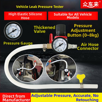 Detektor únikov vody z nádrže a tester chladiaceho systému vozidla, plastovo–kovová konštrukcia, tlakový únik, 1 súprava