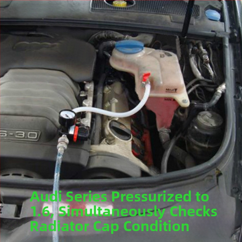 Detektor únikov vody z nádrže a tester chladiaceho systému vozidla, plastovo–kovová konštrukcia, tlakový únik, 1 súprava