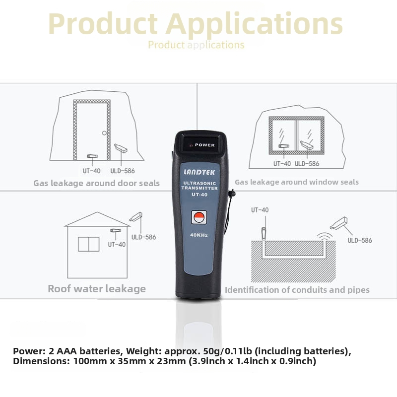 Lantai UT-40 Ručný ultrazvukový detektor únikov a vysielač, 40 kHz vlnový generator, vysoká presnosť