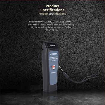 UT-40 Lantai prenosný ultrazvukový detektor únikov, generátor signálov tvaru vlnen, 40 kHz, model UT-40, hmotnosť približne 50 g