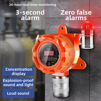 Fixný detektor úniku horľavého plynu pre priemyselné/komerčné použitie, 5–100% LEL, ±3% LEL, 220V, napájanie zo siete, model Industrial gas alarm (ABS)