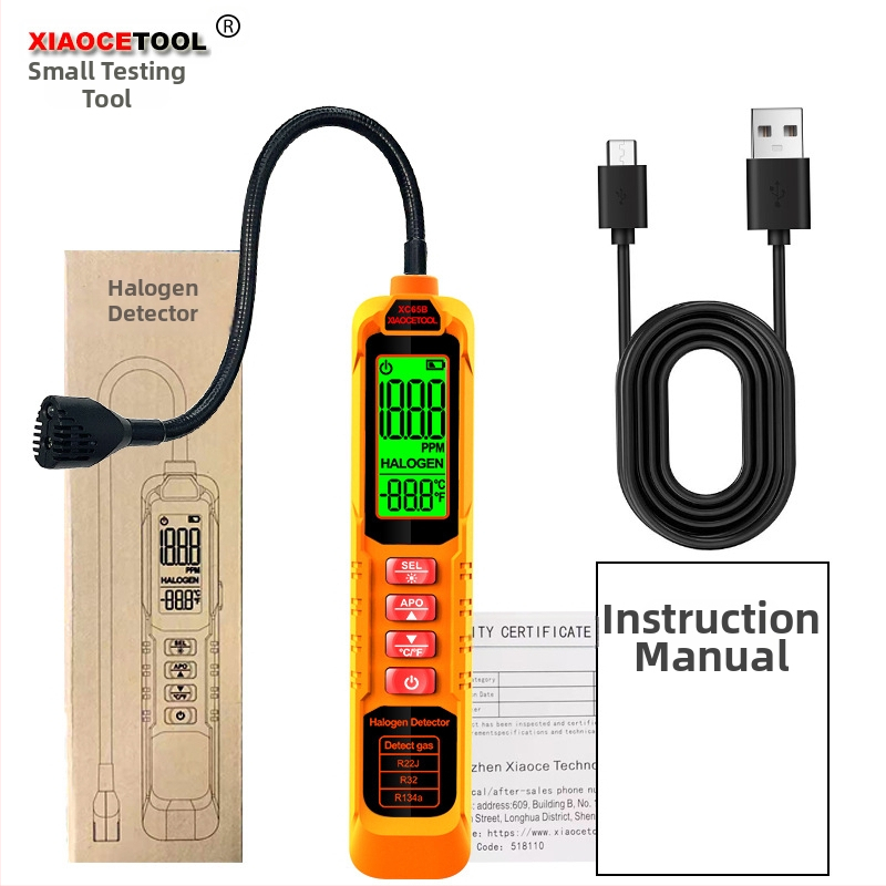 XIAOCETOOL XC65A/B halogénový detektor únikov, rozsah 0-1000 ppm, pre R22/R32/R134a