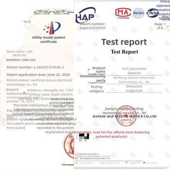Talajtermékenység-mérő készülék nedvességre, hőmérsékletre, EC-re és pH-ra — nitrogén és foszfor indikátorok