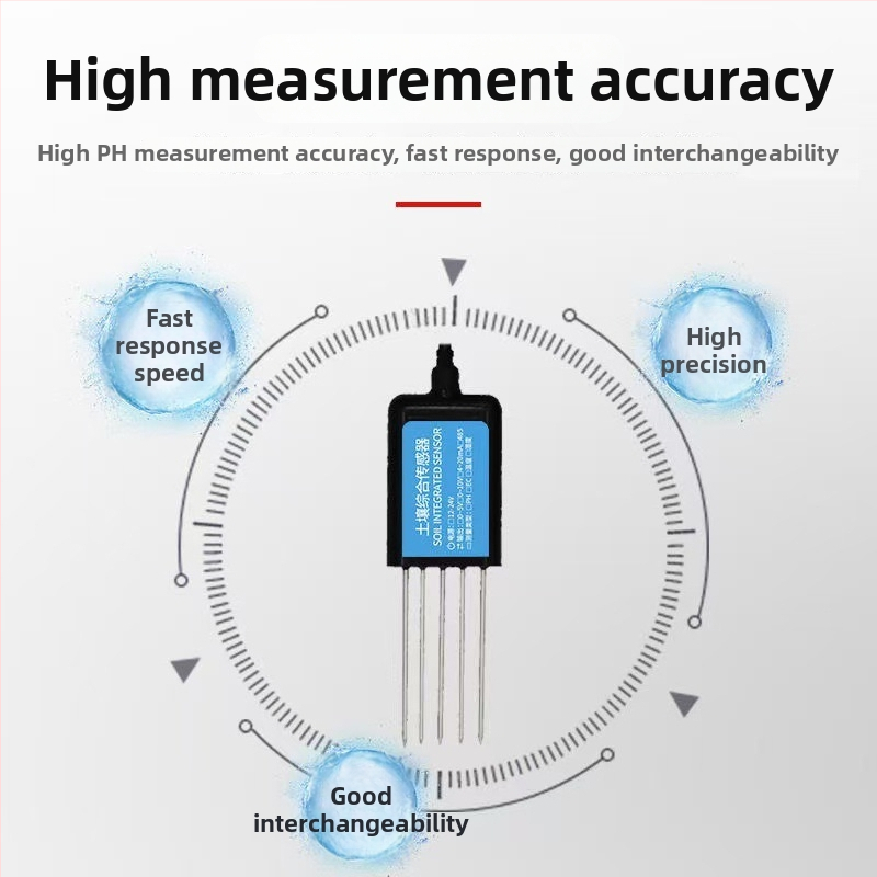Talajtermékenység-mérő készülék nedvességre, hőmérsékletre, EC-re és pH-ra — nitrogén és foszfor indikátorok